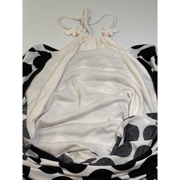 Lovebird Polka Dot Faux Wrap Top L Attached Cami Ruffle Office Siren Y2K - Picture 3 of 8